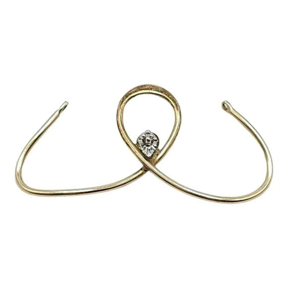 Avon Diamond Pendant Modernist Gold Tone Vintage Just Needs Chain - Picture 1 of 6